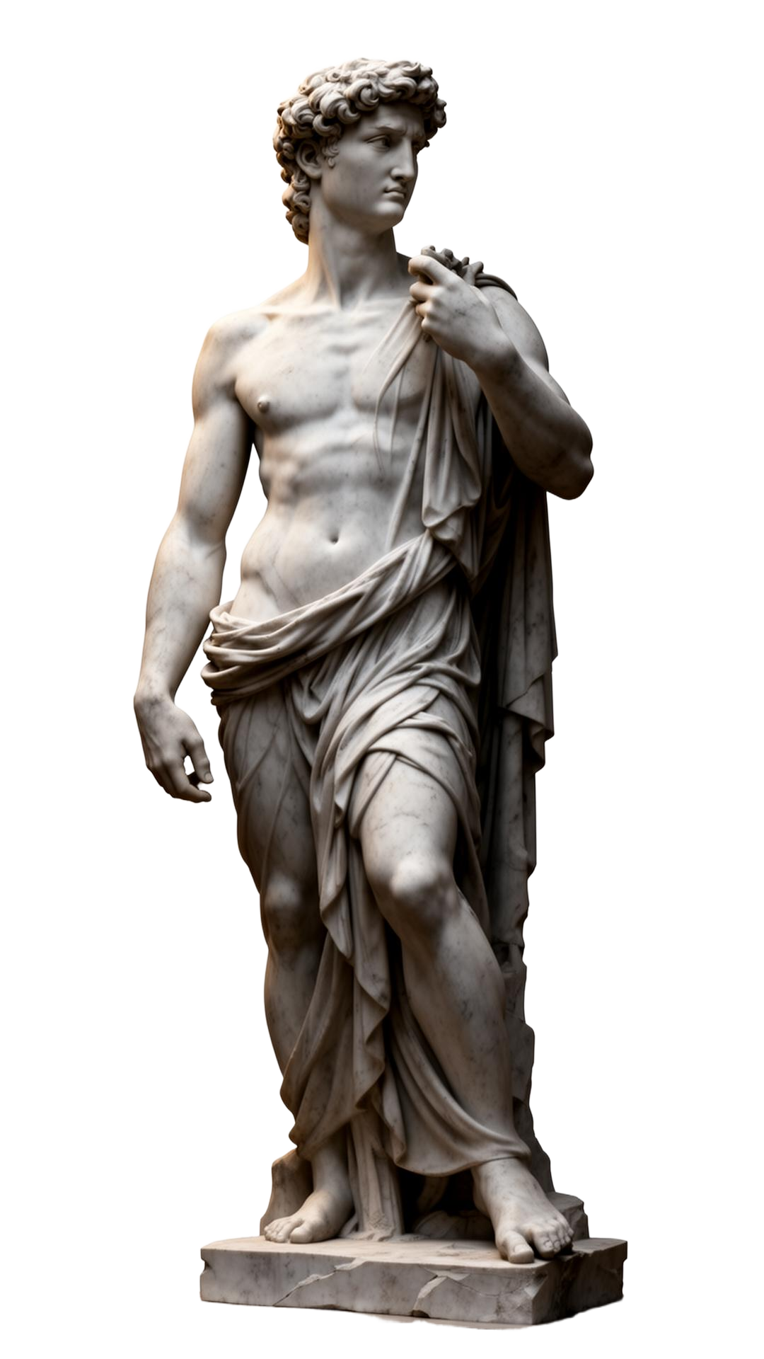 Escultura clássica em mármore representando excelência atemporal
